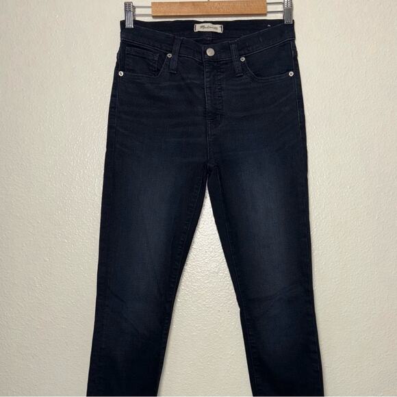 Madewell Jeans Women's Size 26 9” High Rise Skinny In Cold Blue dark Wash - Picture 8 of 16